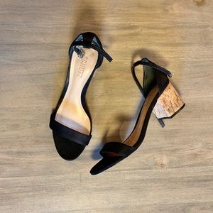 Schutz Chimes Suede Block Cork Heel Sandals